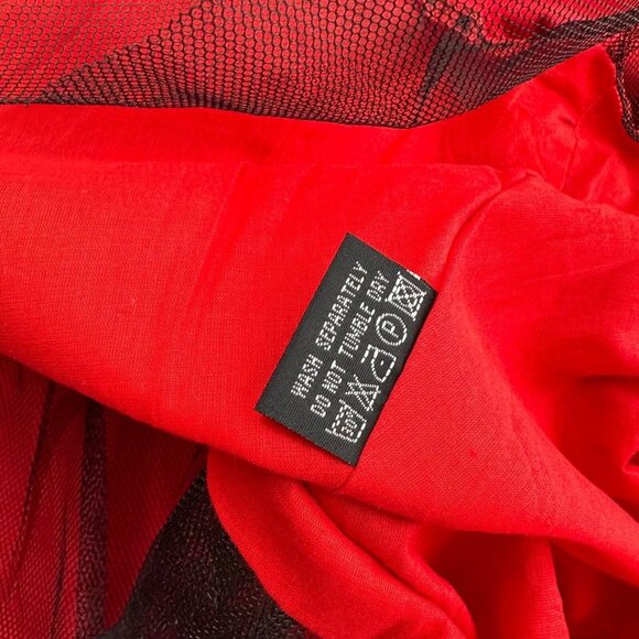 Hearts & Roses Halter Red Dress Black Bow & Tulle Underskirt Size 14 Whimsigoth - Picture 11 of 13